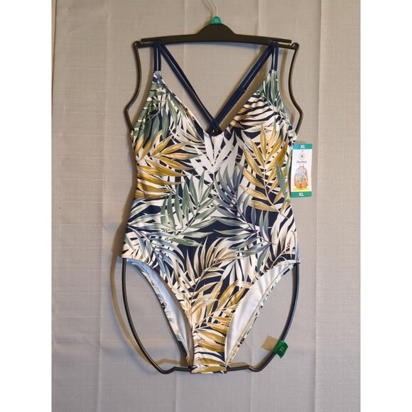 Hurley Other - NWT Hurley Swimsuit X-Large  One-Piece Swimwear XL UPF 50+ Leaves Botanicals NEW